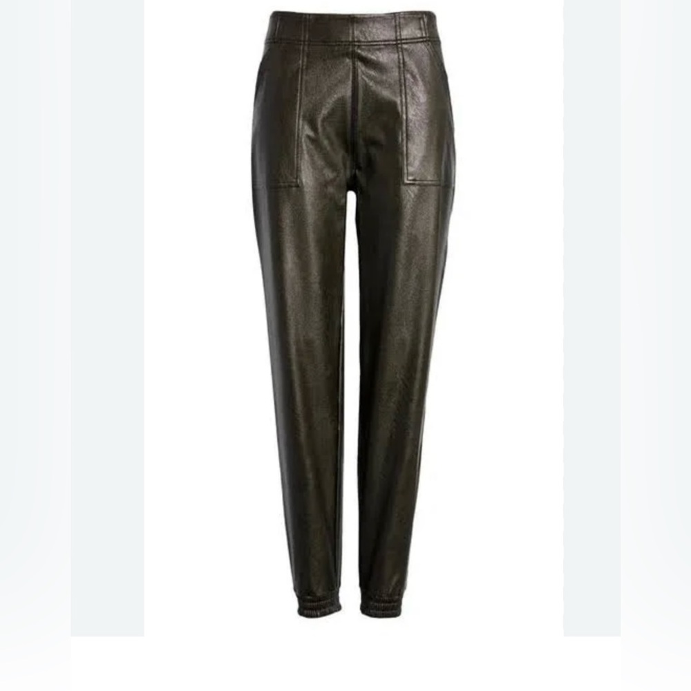 SPANX joggers size small black leather excellent condition